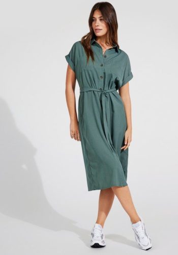 Only blousejurk met ceintuur groen