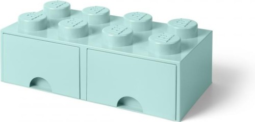 LEGO opberglade Brick 8 - Aqua Blue