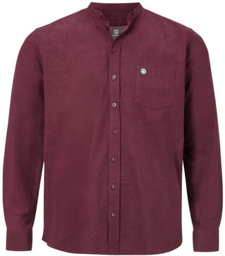Jan Vanderstorm loose fit overhemd KALLU Plus Size met printopdruk donkerrood