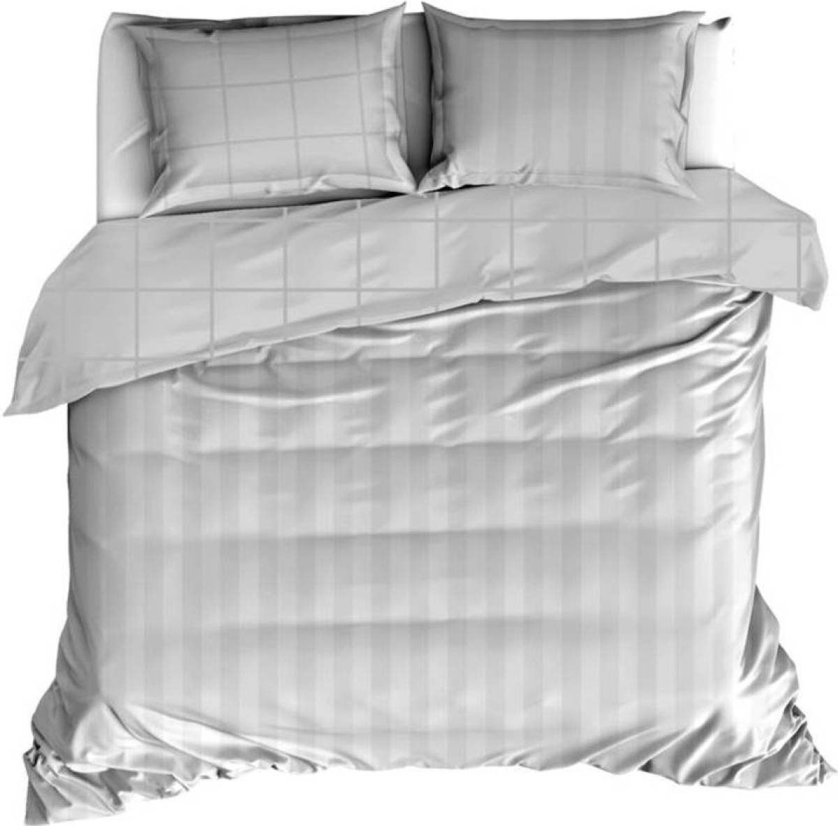 De Witte Lietaer Zygo dekbedovertrek - Lits-jumeaux (240x200/220 cm + 2 slopen) - Katoen satijn - Silver