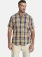 Charles Colby geruit loose fit overhemd Duke LOGAN Plus Size geel/blauw