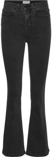 NOISY MAY high waist flared jeans NMSALLIE dark grey denim