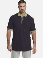 Charles Colby oversized polo EARL PAT Plus Size donkerblauw