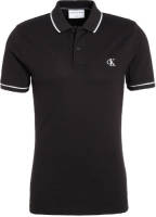 CALVIN KLEIN JEANS slim fit polo met biologisch katoen zwart