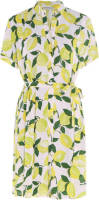 Fabienne Chapot blousejurk Boyfriend Tess met all over print en ceintuur geel/ groen
