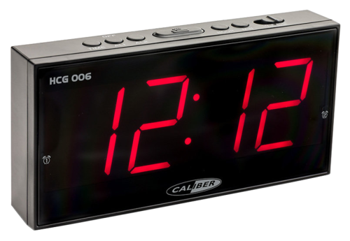 Caliber Wekker Met Groot Display - Zwart (HCG006)