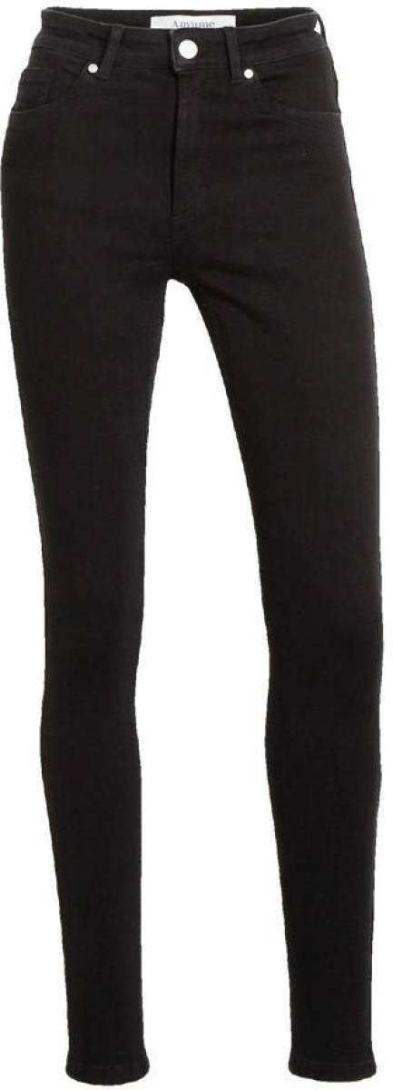 anytime mid rise skinny jeans zwart