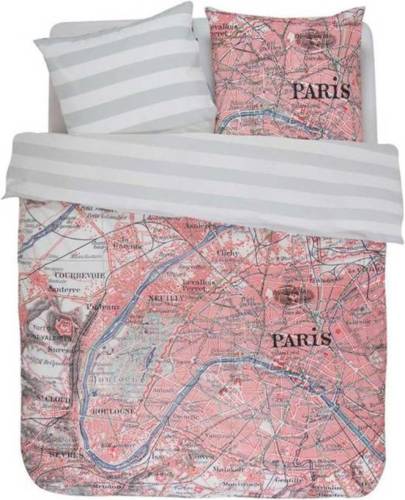 Covers en Co Covers & Co dekbedovertrek Paris Citymap - Multi - Lits-jumeaux 240x200/220 cm
