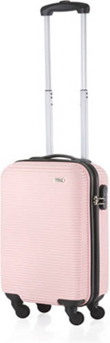 TravelZ - Horizon - Handbagagekoffer 54cm - ABS Trolley met gevoerde binnenkant - Baby Pink