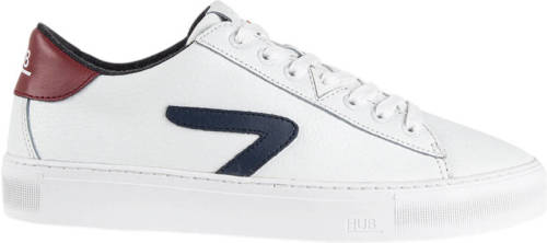 Hub HOOK CS Z-STITCH leren sneakers wit/blauw/rood