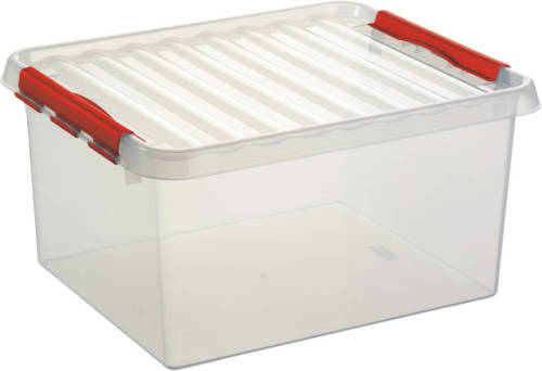 Sunware Q-line Opbergbox - 36L - transp/rood