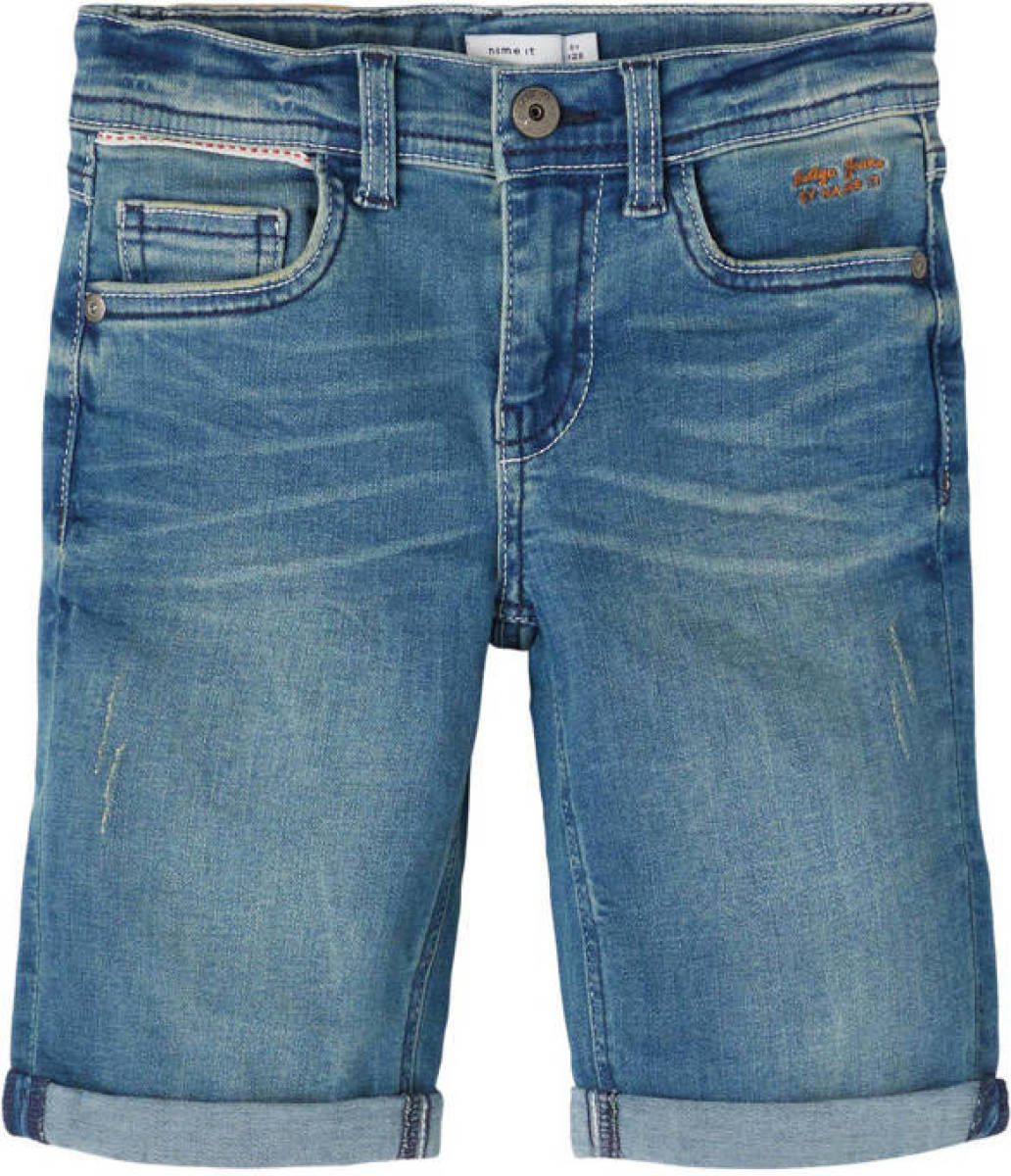 NAME IT KIDS slim fit jeans bermuda Theo stonewashed