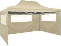 VidaXL Vouwtent met 3 wanden 3x4,5 m crème