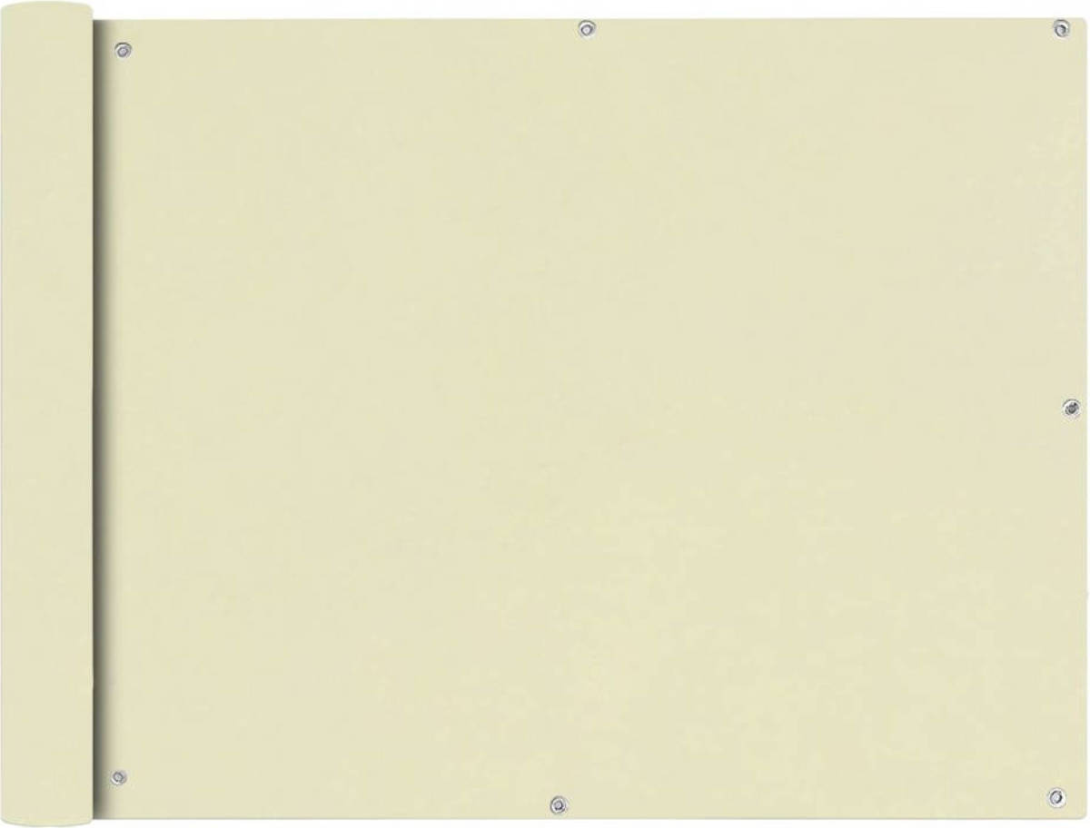 VidaXL Balkonscherm crémekleurig 90x400 cm oxfordtextiel
