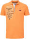 Jan Vanderstorm loose fit polo JANO Plus Size met tekst oranje