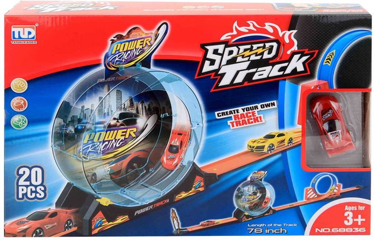 Jonotoys lanceerbaan Speed Track Power Racing 198 cm 20-delig