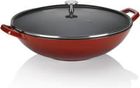 Wokpan Gietijzer Rood, 36 cm - Kela Calido