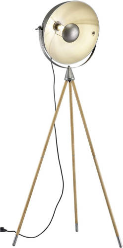 Trio Vloerlamp Delhi 157 Cm E27 Staal 60w Zwart/naturel