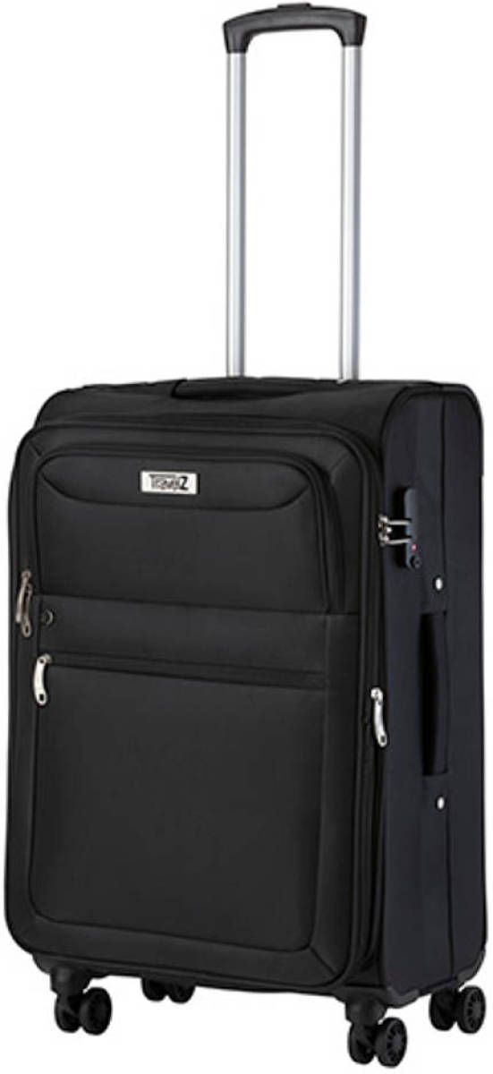 TravelZ Softspinner TSA Reiskoffer - Trolley 67cm met dubbele wielen - Zwart
