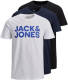 Jack & Jones ESSENTIALS T-shirt (set van 3 ) wit/donkerblauw/zwart