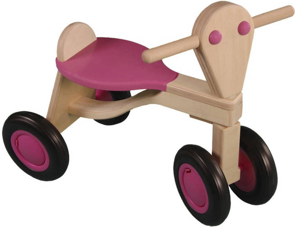 Van Dijk Toys houten loopfiets roze - berken