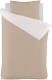 Merkloos iSeng Uni Double dekbedovertrek - 1-persoons (140x200/220 cm + 1 sloop) - Percal katoen - Taupe/Off-White