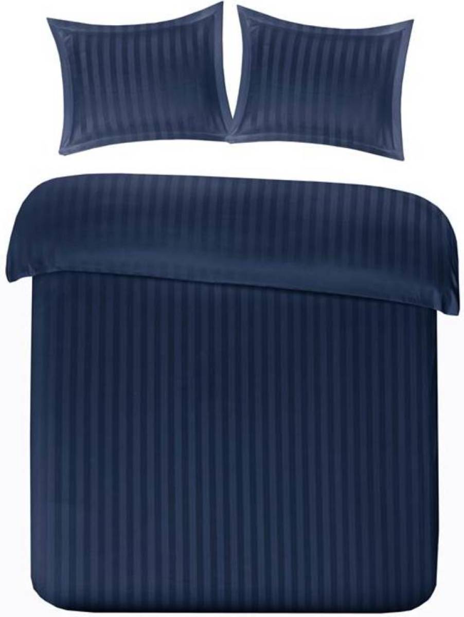 Papillon Uni Satin dekbedovertrek - 1-persoons (140x200/220 cm + 1 sloop) - Katoen satijn - Navy