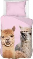 Snoozing Alpacas dekbedovertrek - 1-persoons (140x200/220 cm + 1 sloop) - Katoen - Multi