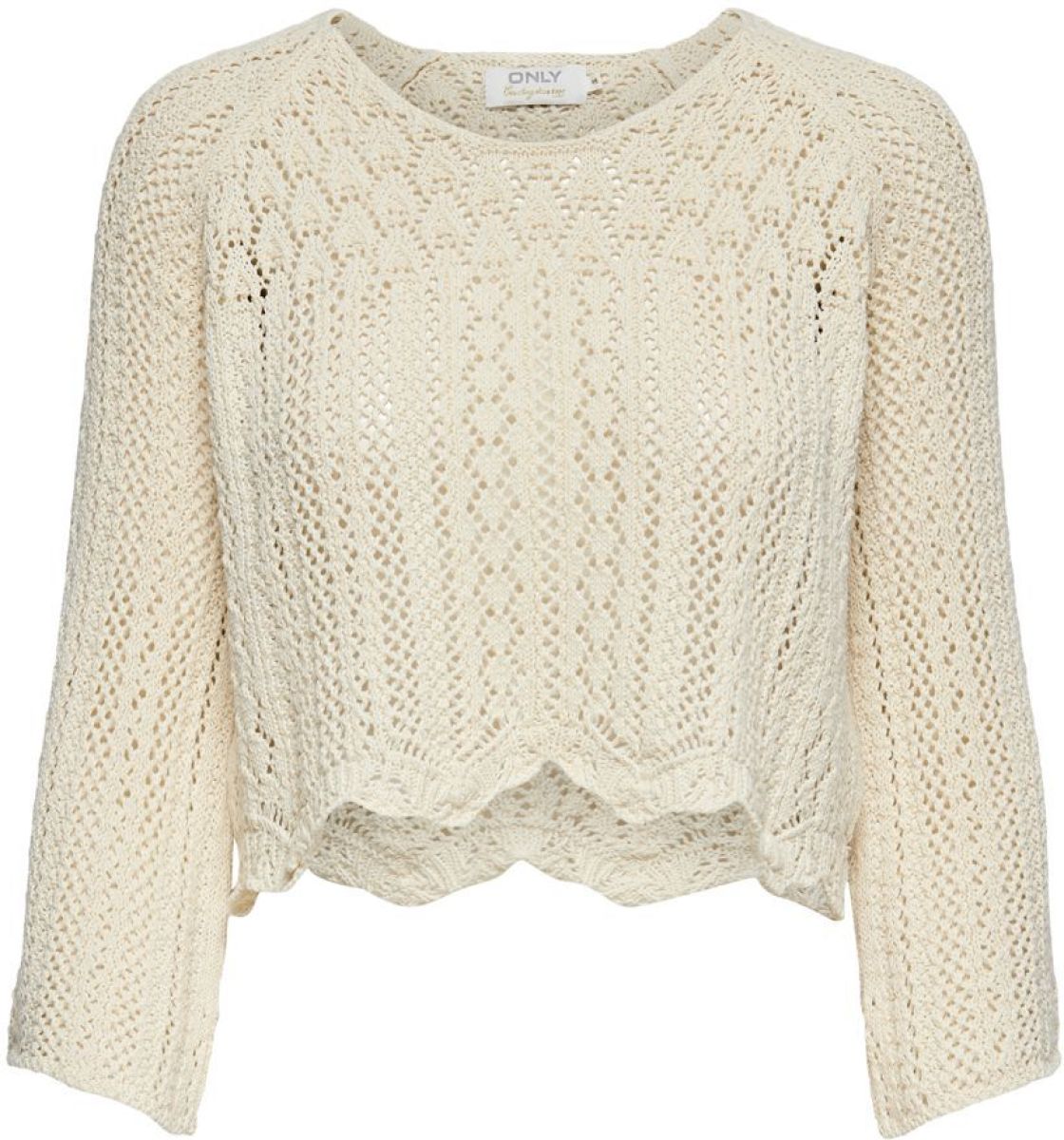 Only Cropped Gebreide Trui Dames White