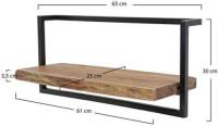 Dimehouse Wandplank Industrieel Aberdeen - 65 cm - Acaciahout