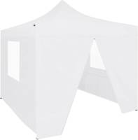 VidaXL Partytent met 4 zijwanden inklapbaar 3x3 m staal wit