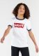 Levi's Kids T-shirt Batwing ringer met contrastbies wit