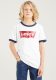 Levi's Kids T-shirt Batwing ringer met contrastbies wit