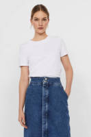 VERO MODA T-shirt VMPAULA van biologisch katoen wit