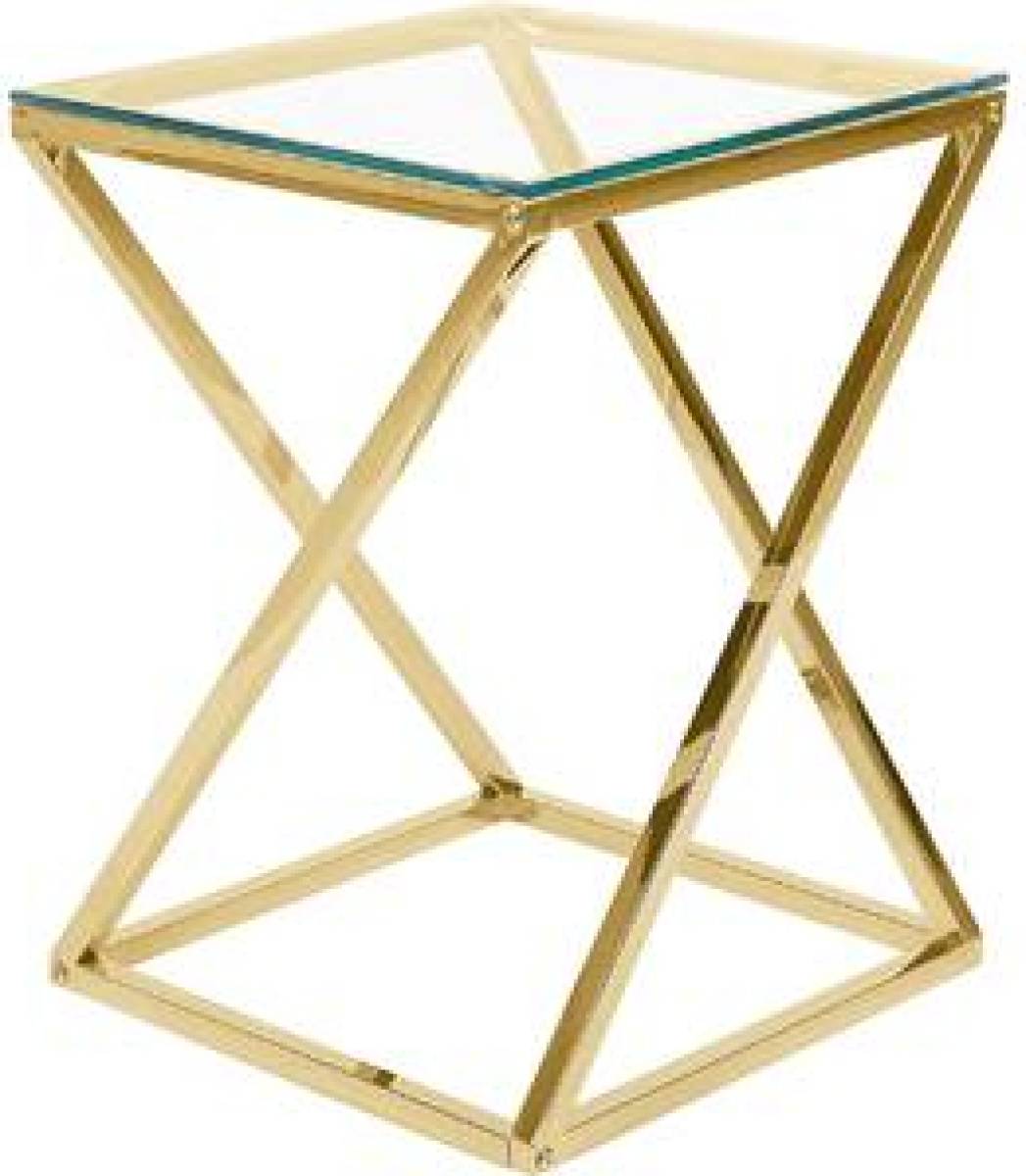 Beliani BEVERLY Bijzettafel Glas 40 x 40 cm