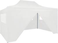 VidaXL Partytent met 4 zijwanden inklapbaar 3x4 m staal wit