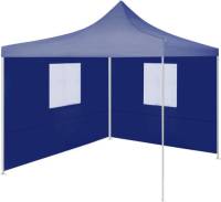 VidaXL Partytent met 2 zijwanden inklapbaar 2x2 m staal blauw