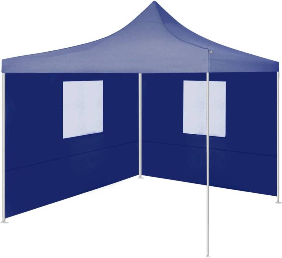 VidaXL Partytent met 2 zijwanden inklapbaar 2x2 m staal blauw