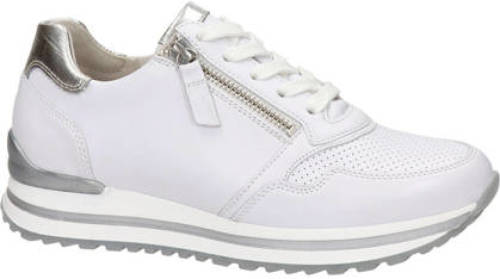 Gabor leren sneakers wit/zilver