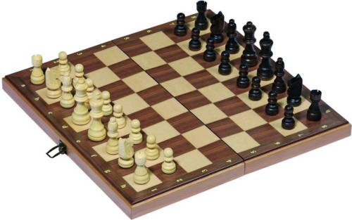 Goki houten opvouwbaar schaakbord 38 x 38 x 2,5 cm