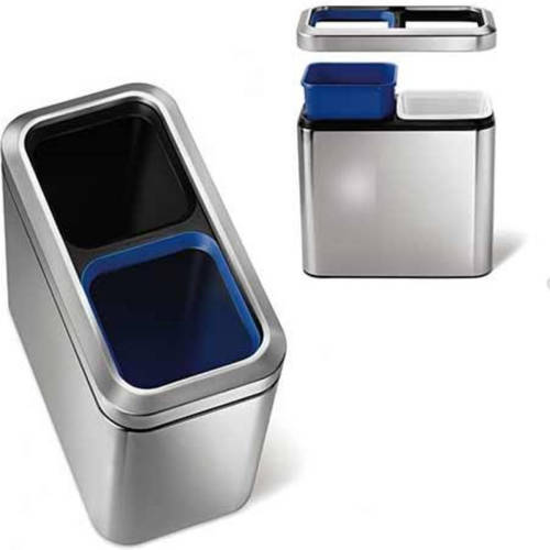 Afvalemmer Slim Open Recycler, 2x 10 liter - Simplehuman