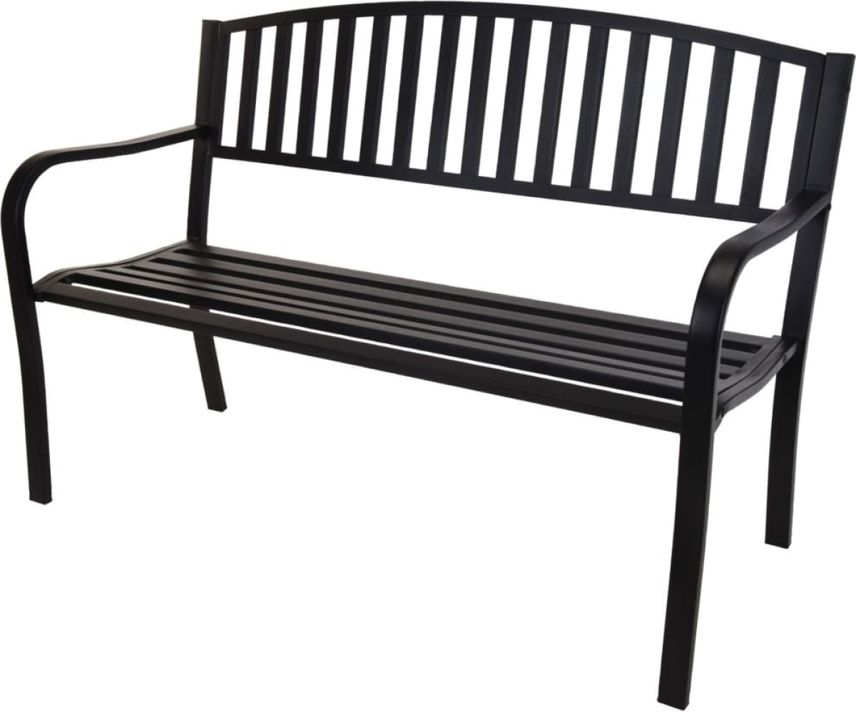 ProGarden Huismerk Tuinbank Metaal Zwart - 127 X 60 X H85CM