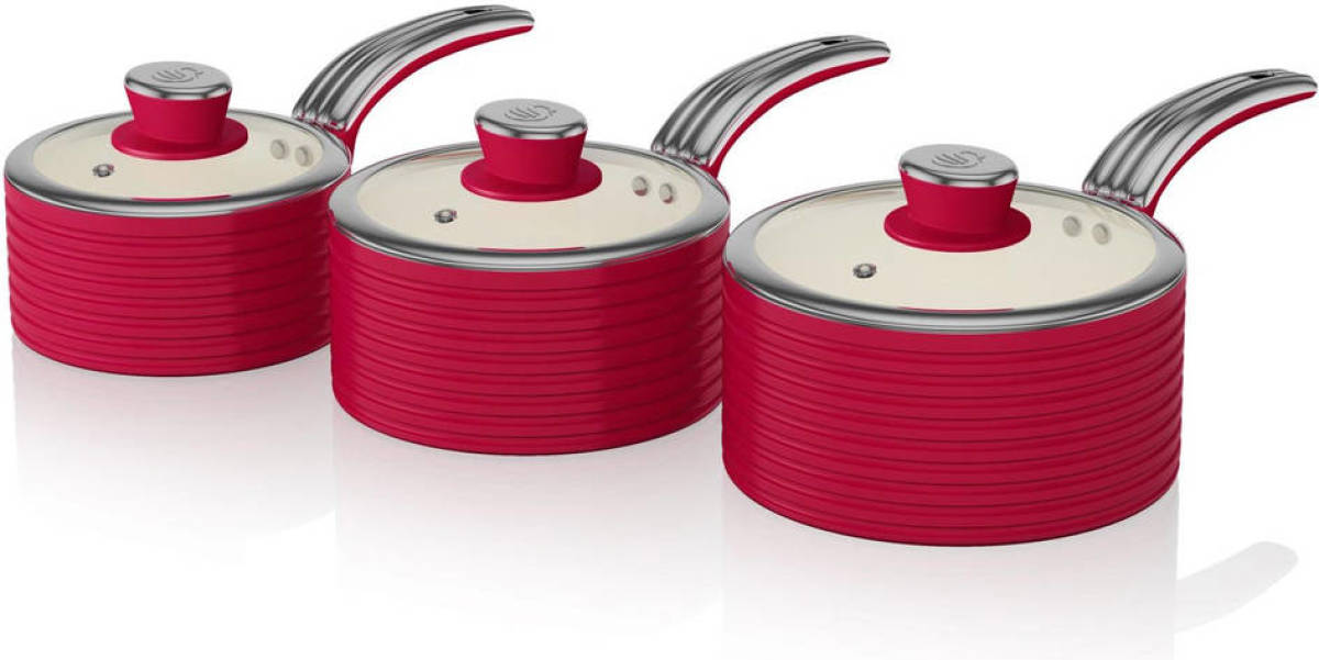 Swan SWPS3020RN Retro Pannenset Rood
