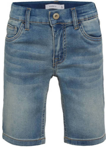 NAME IT KIDS jeans short Theo met biologisch katoen light denim