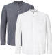 Jan Vanderstorm oversized overhemd Plus Size Heimir wit/donkerblauw (set van 2)