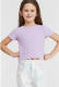 KIDS Only ribgebreid T-shirt Nella lila
