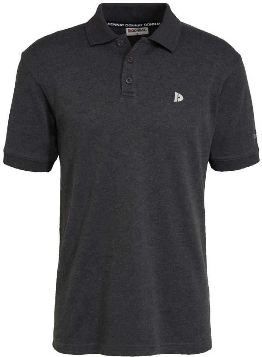 Donnay sportpolo donkergrijs gemeleerd