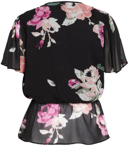 Guess gebloemde top zwart