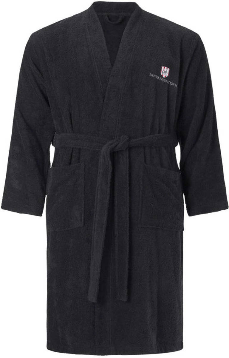 Jan Vanderstorm Plus Size badstof badjas Janning zwart