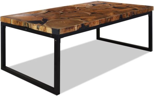 VidaXL Salontafel 110x60x40 cm teakhout en hars